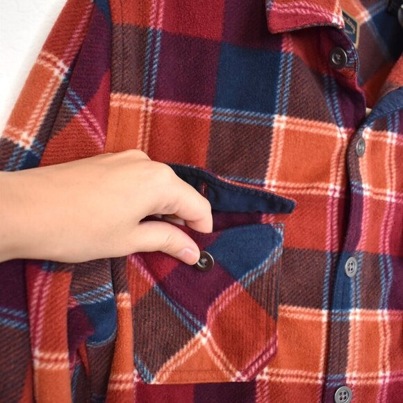 Freedom Foundry Mens Plaid Fleece Button Down Shirt Shacket Sz S Western Outdoor - Picture 6 of 16